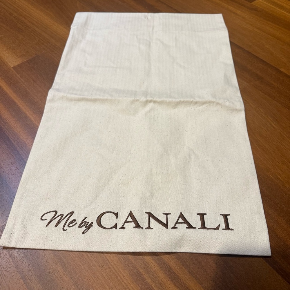 Canali Garment Dust Bag 19x14 Beige Canvas Suit Storage Travel Designer Like New